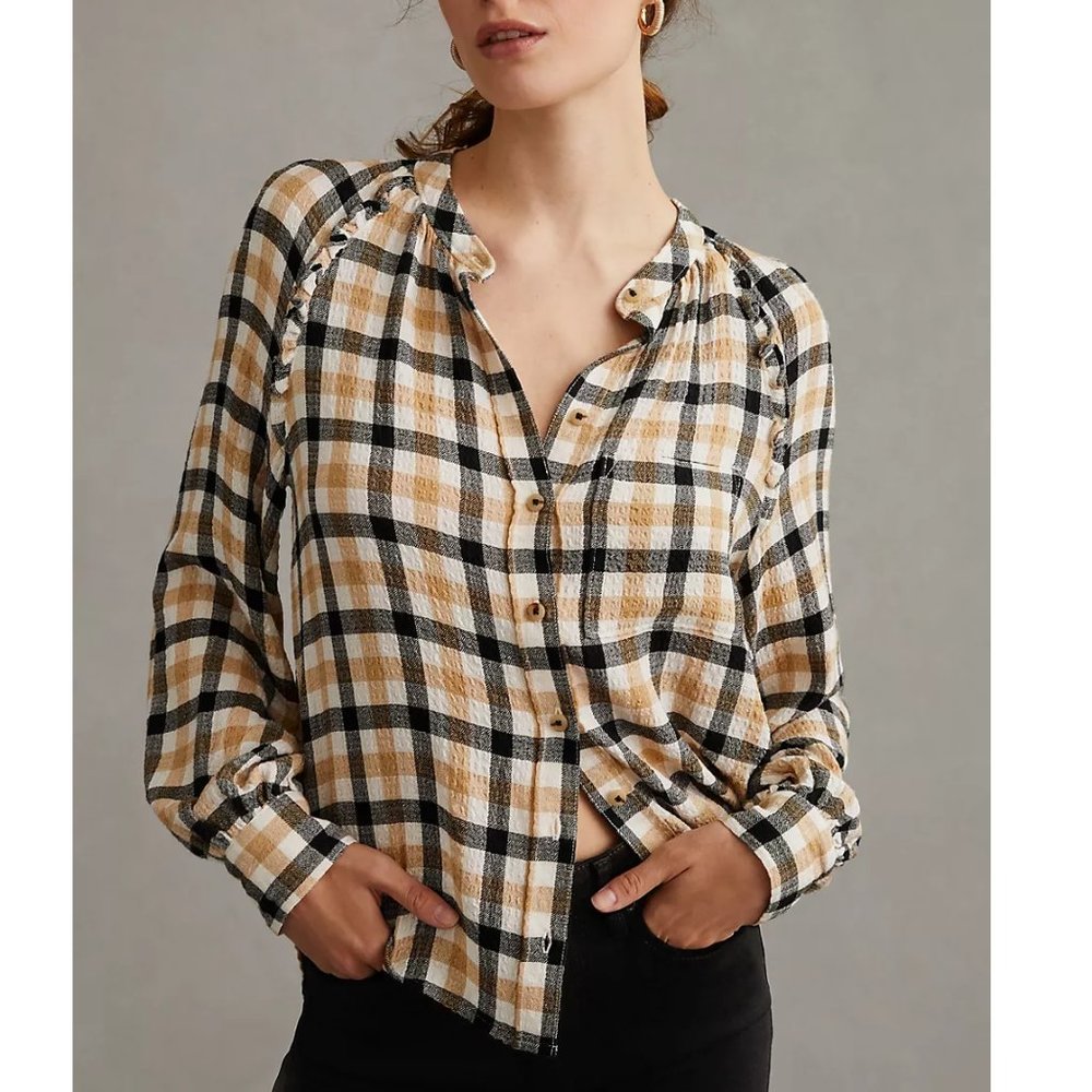 Anthropologie Pilcro Plaid Buttondown Top - 1X